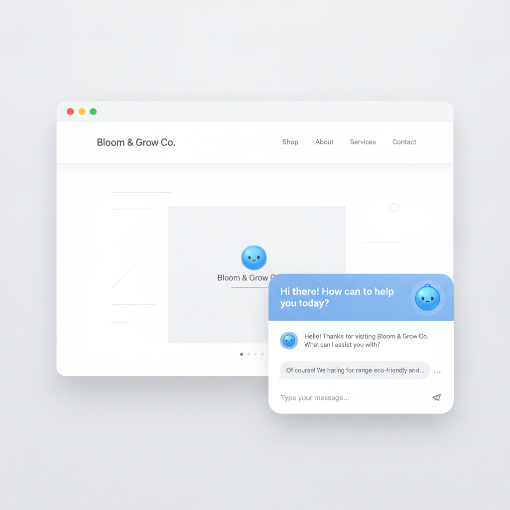 AI chatbot handling customer support on a small business website