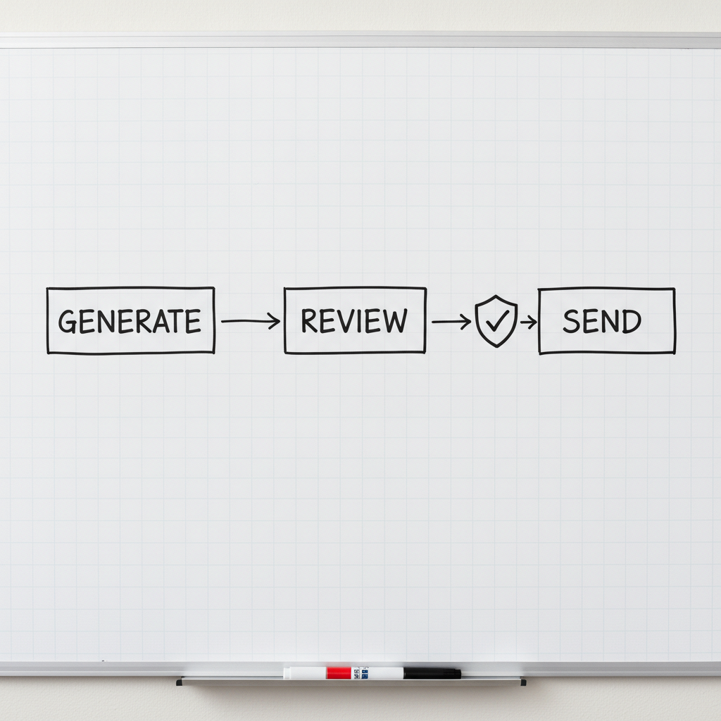 AI content review workflow diagram
