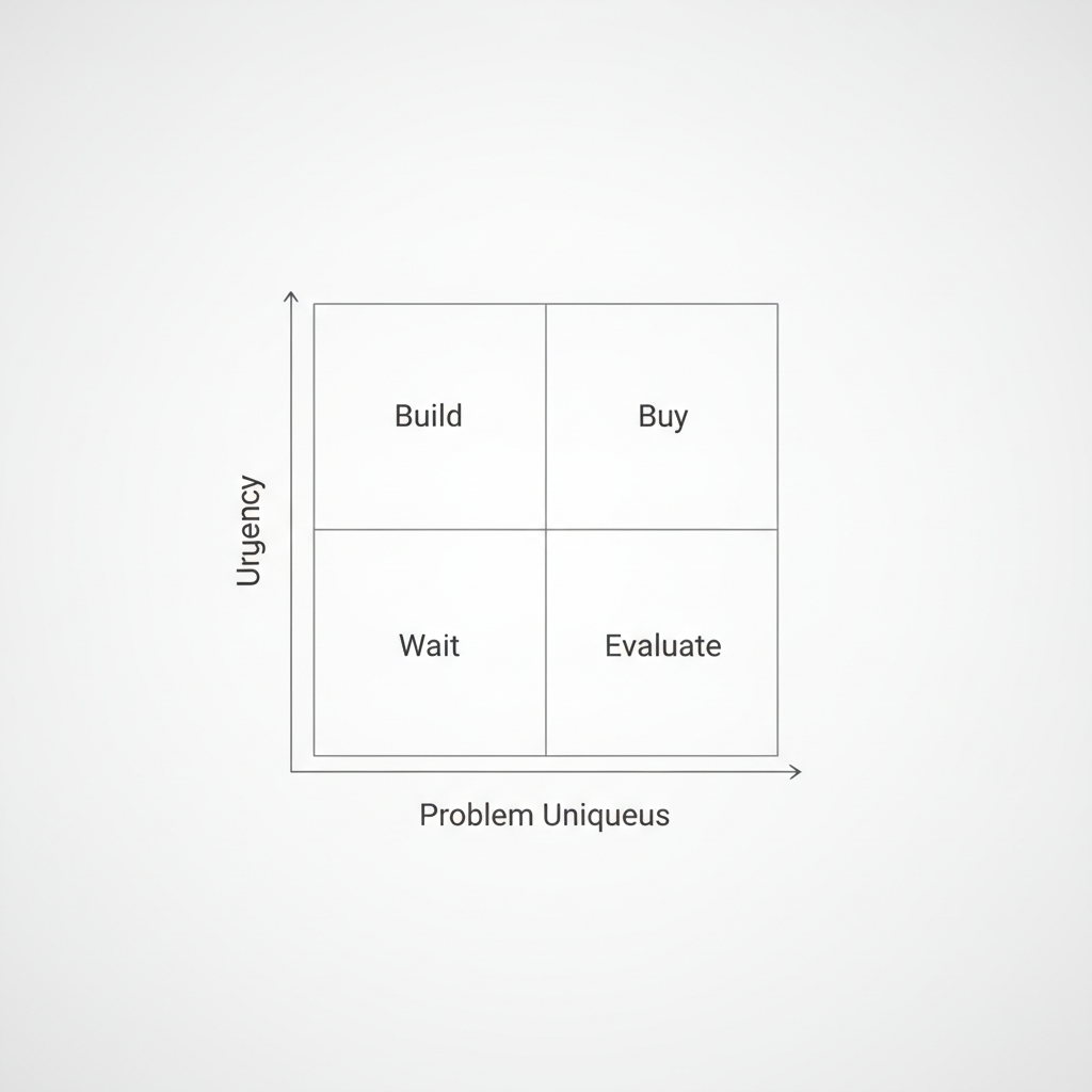 Decision matrix for build vs buy vs wait AI strategy