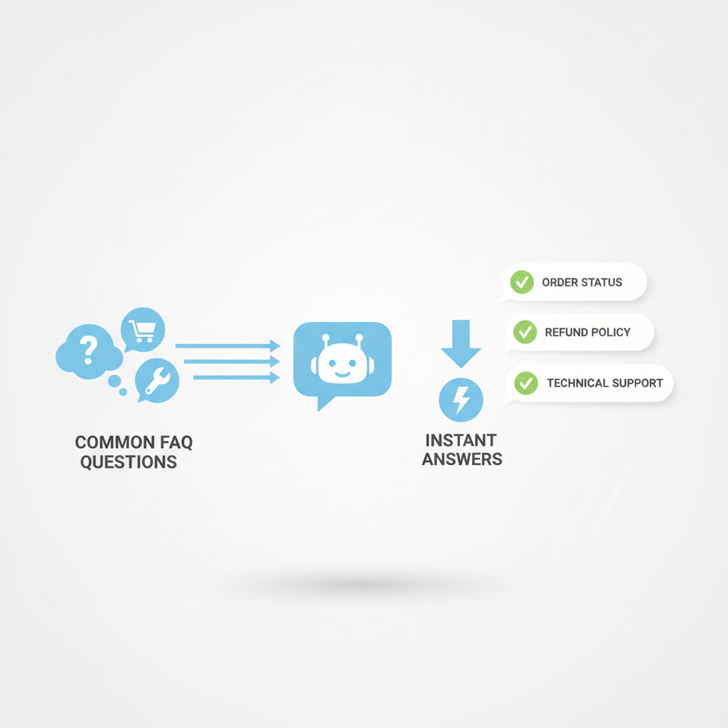 Diagram showing how a chatbot handles common customer questions