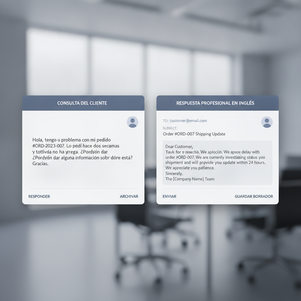 AI translating a customer email from Spanish to English for a small business owner