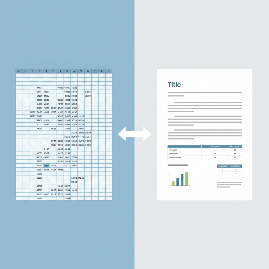 Raw data turning into a polished client report with AI assistance